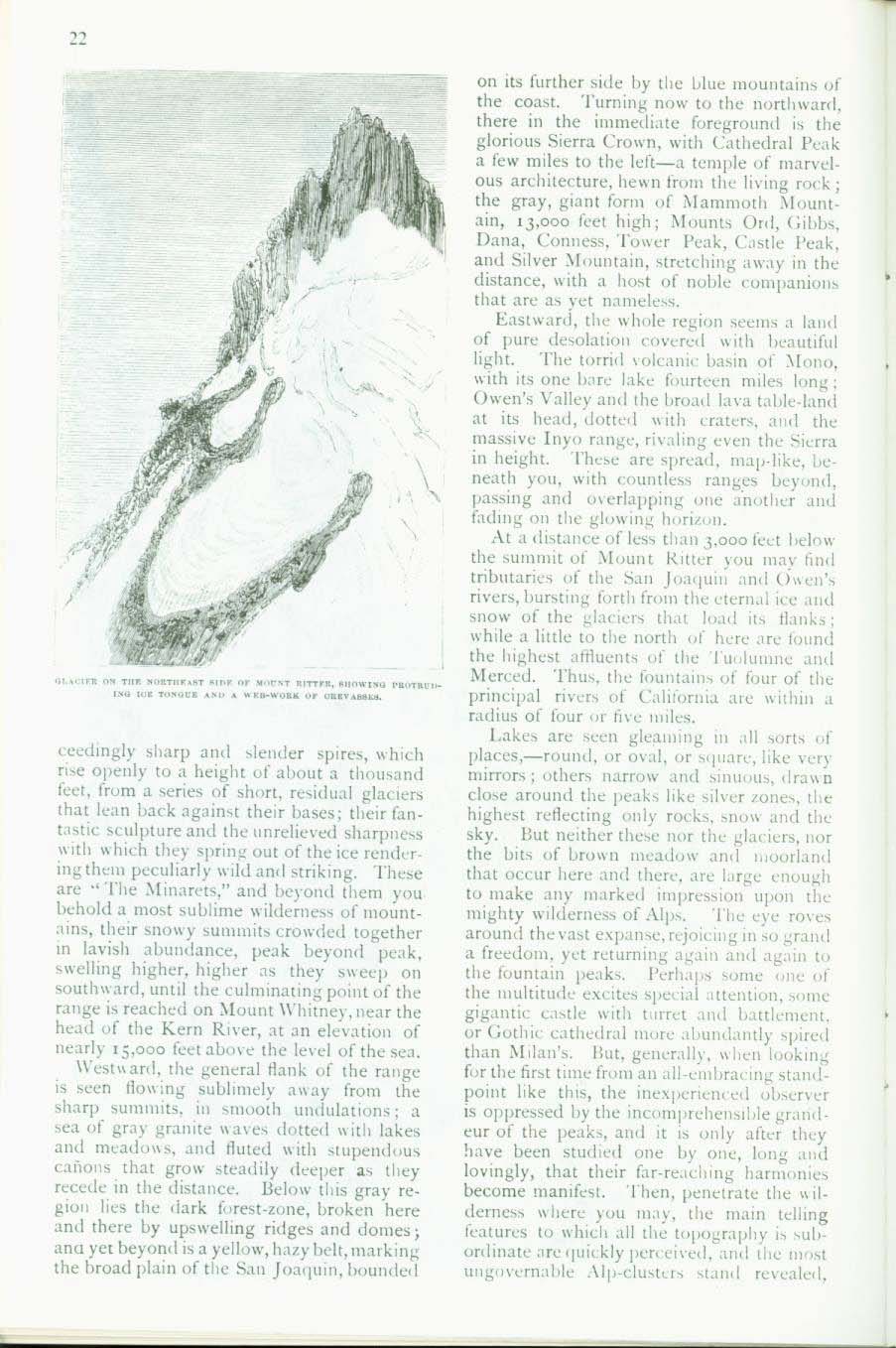 IN THE HEART OF THE CALIFORNIA ALPS: a near view of the High Sierra in 1872. vist0026i